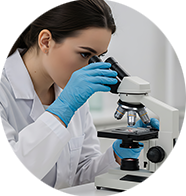 A woman using a microscope